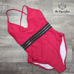 Cillet V Neck Mesh One Piece Swimsuit Size L